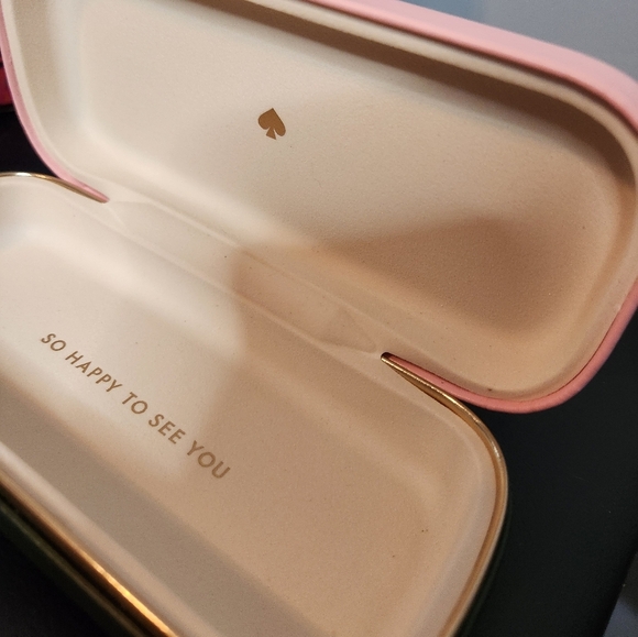 Kate Spade New York Glasses Hard Case Faux Leather Clamshell - Picture 7 of 8